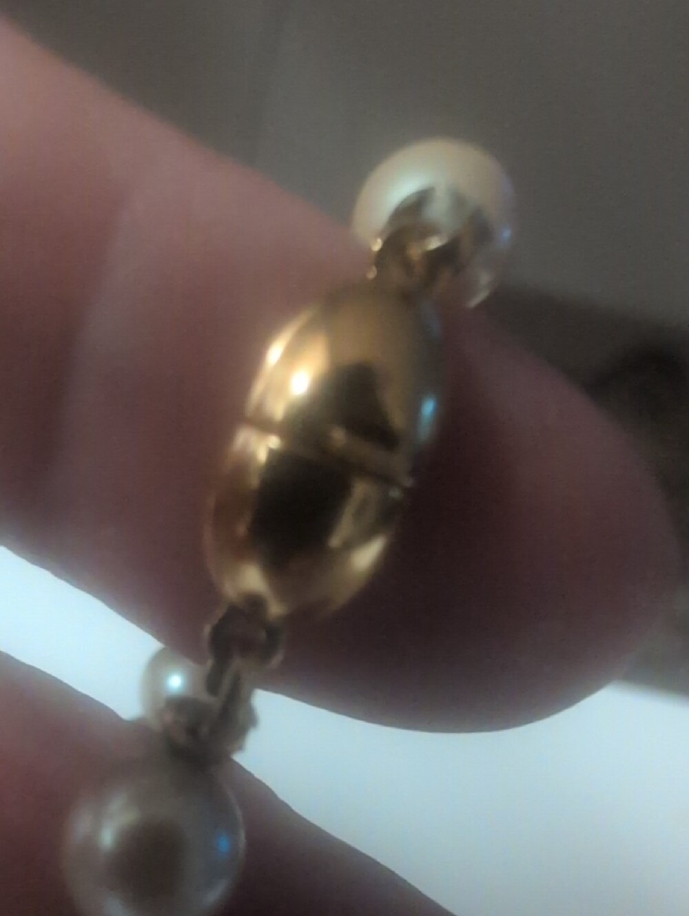 Monet  Cream Pearl Necklace with Gold Clasp - Picture 4 of 7